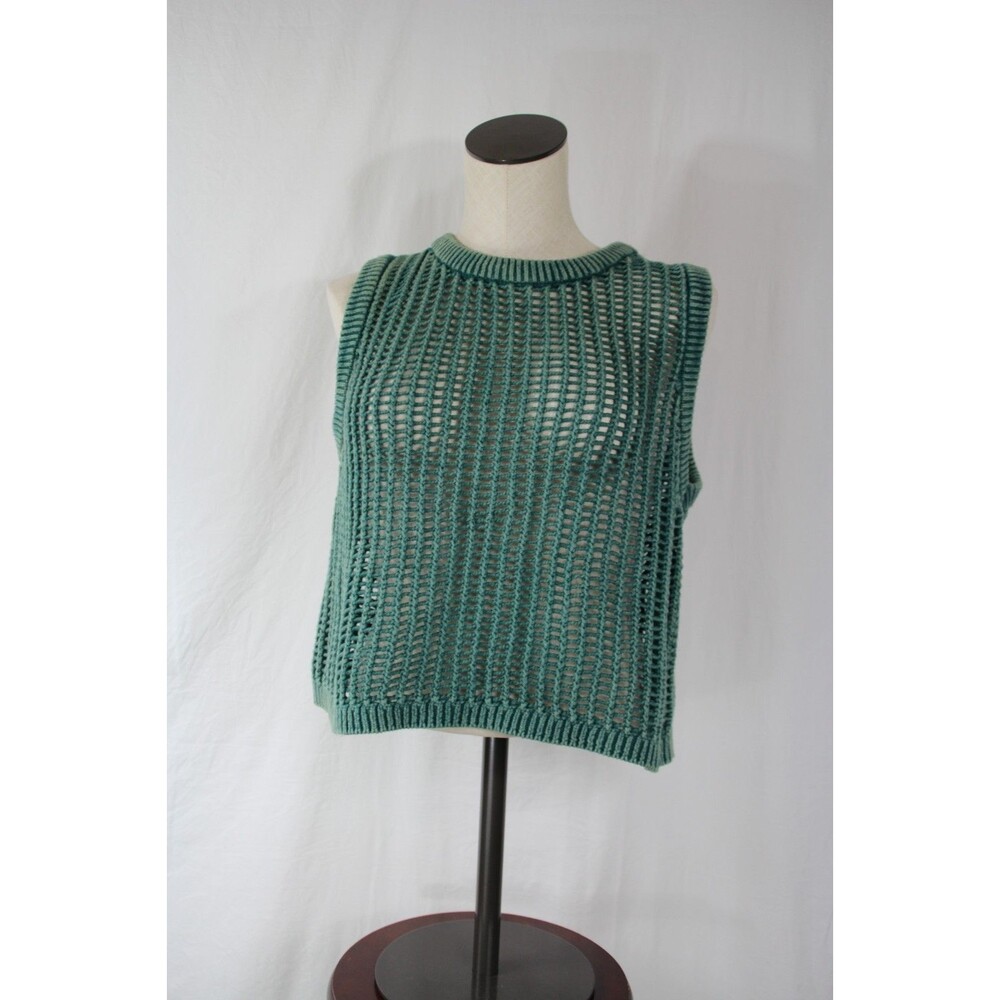 The Nines Crocheted Vest Top Fisherman's Net Faded Size Small Layer Street Wear